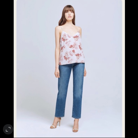 L’AGENCE Summer Floral Print Silk Tank Top - Picture 2 of 4